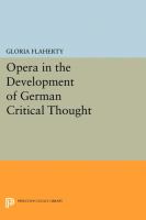 Opera in the development of German critical thought /
