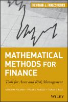 Mathematical methods for finance tools for asset and risk management /
