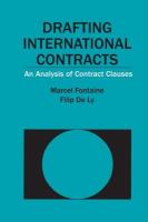 Drafting international contracts an analysis of contract clauses /