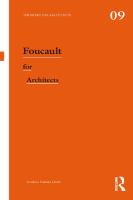 Foucault for Architects.