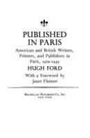 Published in Paris: American and British writers, printers, and publishers in Paris, 1920-1939