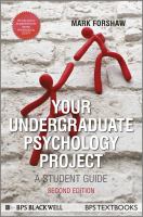 Your undergraduate psychology project : a student guide /