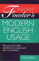 Pocket Fowler's modern English usage /