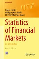 Statistics of Financial Markets An Introduction /