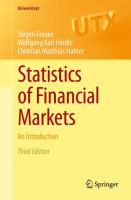 Statistics of Financial Markets An Introduction /