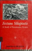 Festum voluptatis : a study of Renaissance erotica /