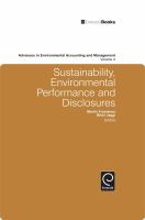 Sustainability, Environmental Performance and Disclosures.
