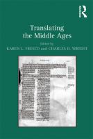 Translating the Middle Ages.