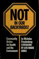 Not in our backyards! : community action for health and the environment /