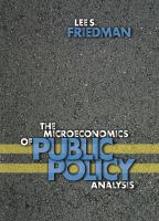 The microeconomics of public policy analysis /