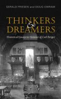 Thinkers and Dreamers : Historical Essays in Honour of Carl Berger.