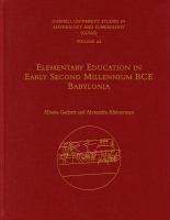 Elementary Education in Early Second Millennium BCE Babylonia