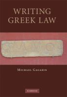 Writing Greek law /