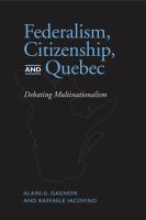Federalism, Citizenship and Quebec /