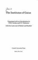 The Institutes of Gaius /