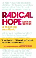 Radical hope a teaching manifesto /