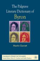 The Palgrave literary dictionary of Byron