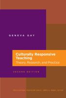 Culturally responsive teaching : theory, research, and practice /