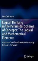 Logical thinking in the pyramidal schema of concepts the logical and mathematical elements /
