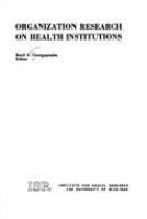 Organization research on health institutions. /