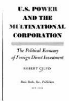 U.S. power and the multinational corporation : the political economy of foreign direct investment /