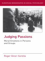 Judging passions moral emotions in persons and groups /