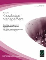 Knowledge Management in Organizations and Inter-firm Networks.