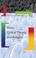 Marx, Critical Theory, and Religion : A Critique of Rational Choice.