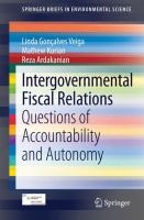 Intergovernmental Fiscal Relations Questions of Accountability and Autonomy /