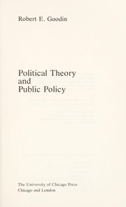 Political theory and public policy /