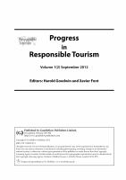 Progress in Responsible Tourism : Volume 1, Issue 2.