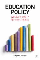 Education policy, equity and effectiveness : evidence of equity and effectiveness /