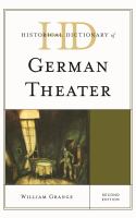 Historical Dictionary of German Theater.