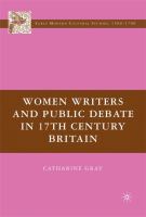 Women writers and public debate in 17th century Britain