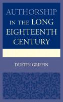Authorship in the Long Eighteenth Century /