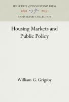 Housing markets and public policy /