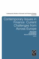 Contemporary Issues in Finance: Current Challenges From Across Europe