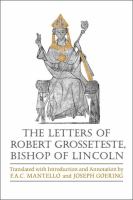 The letters of Robert Grosseteste, Bishop of Lincoln