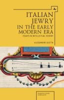 Italian Jewry in the early modern era essays in intellectual history /