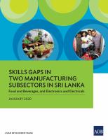 Skills gaps in two manufacturing subsectors in Sri Lanka food and beverages, and electronics and electricals.