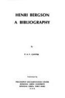 Henri Bergson : a bibliography /