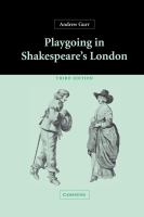 Playgoing in Shakespeare's London /