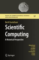 Scientific Computing A Historical Perspective /