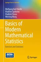 Basics of Modern Mathematical Statistics Exercises and Solutions /