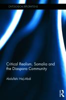 Critical realism, Somalia and the diaspora community /