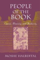 People of the book canon, meaning, and authority /