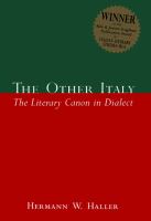 The other Italy : the literary canon in dialect /