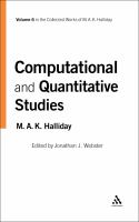 Computational and Quantitative Studies : Volume 6.