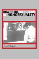 How to do the history of homosexuality /