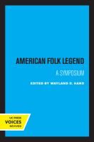 American Folk Legend A Symposium.